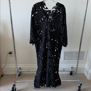 Black Eyelet Kaftan